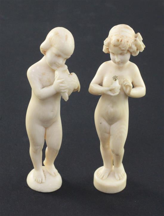 A small 1930s carved ivory figure of the frog princess, 3.75in.